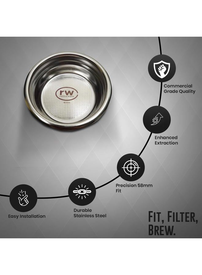 Rattleware Stainless Steel 58mm Portafilter Basket - Easy to Install, Perfect for Precision Brewing and Extended Durability - Image 4