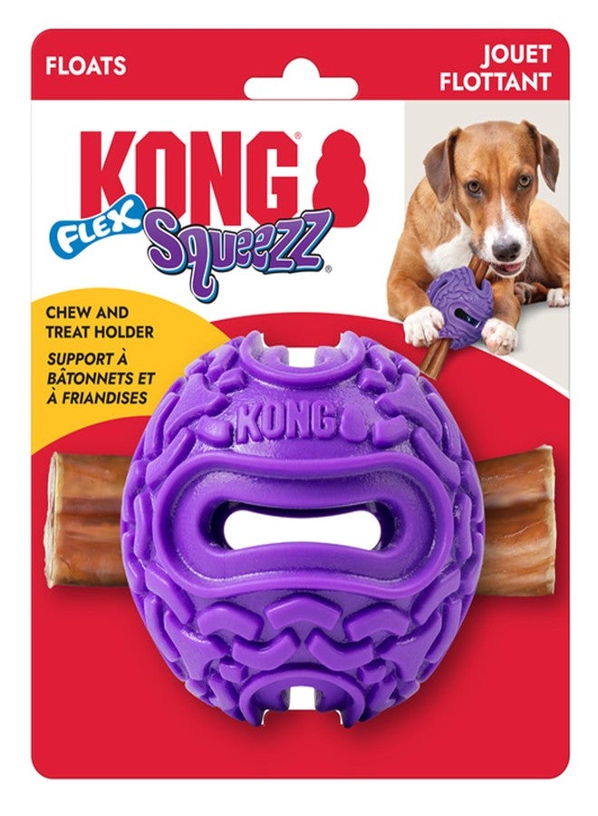 كونج كرة كونغ سكويز فليكس - حامل مرن للمكافآت والمضغ للكلاب - لعبة تفاعلية للكلاب للعب الجلب والطفو والسفر - تحمل المكافآت والمضغ وعصي المضغ (متوسطة/كبيرة) - Image 1