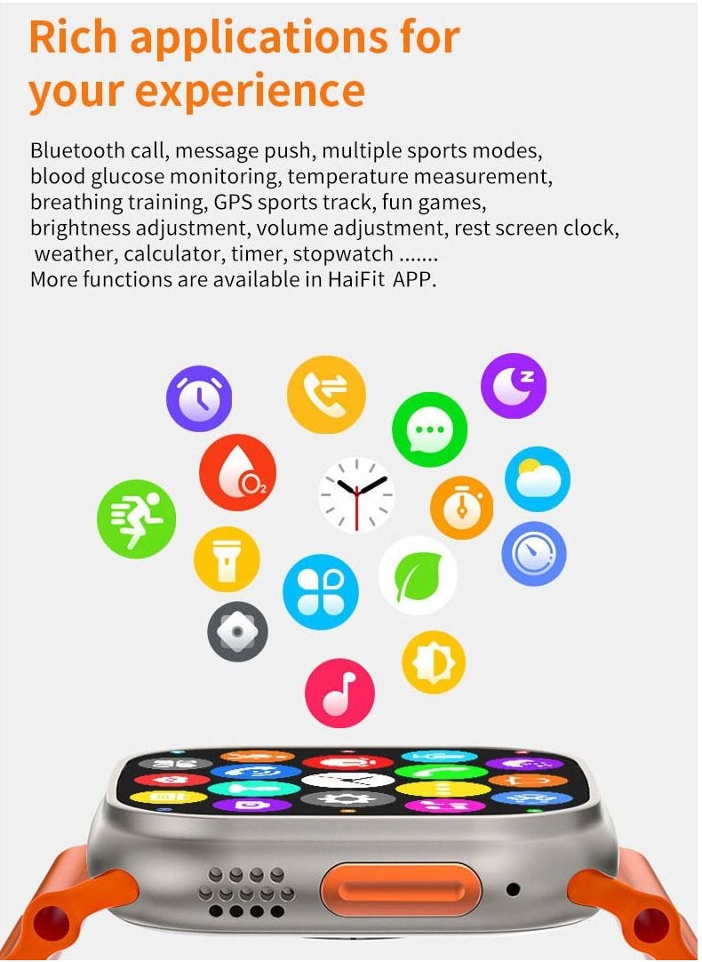 SAB - S900 Ultra Smart Watch with Full Touch HD Screen 2.08" 49mm NFC Support Magnetic Charging Bluetooth Calling Health & Fitness Tracker Heart Rate Sensor GPS Music Playback Android & iOS Support - Image 1