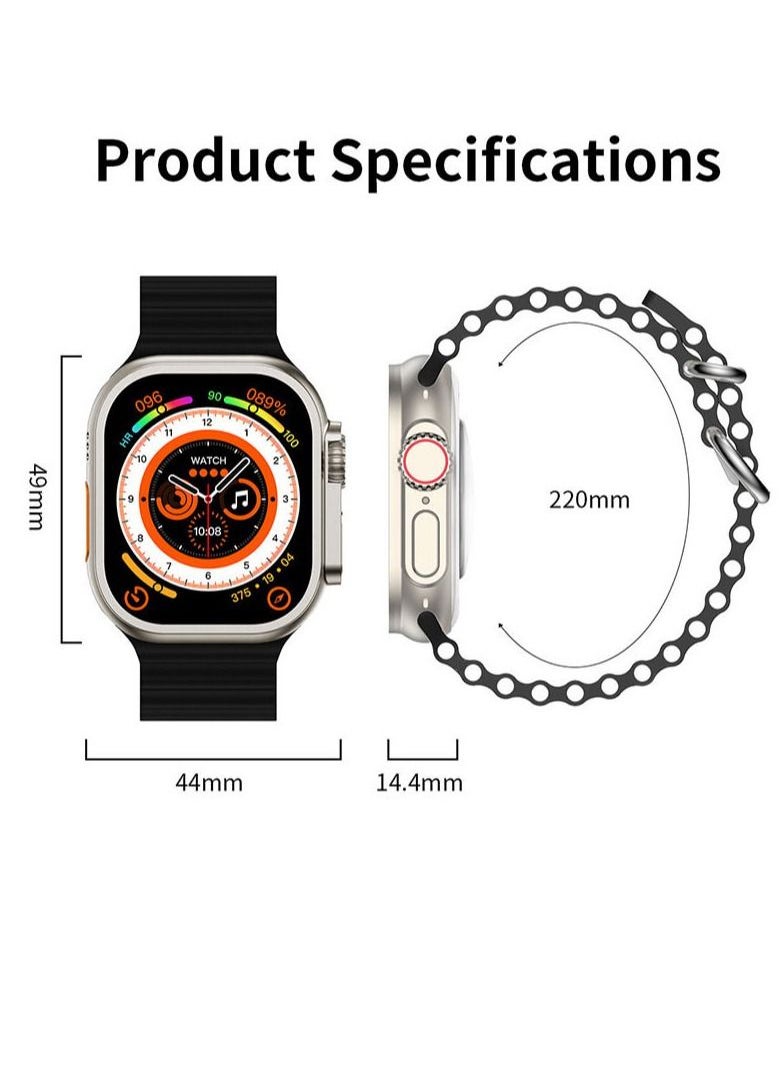 SAB - S900 Ultra Smart Watch with Full Touch HD Screen 2.08" 49mm NFC Support Magnetic Charging Bluetooth Calling Health & Fitness Tracker Heart Rate Sensor GPS Music Playback Android & iOS Support - Image 1