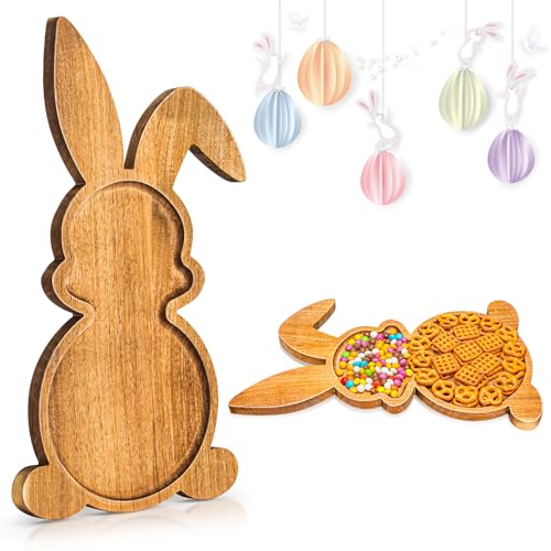 Yoshiky Farmhouse Bunny Serving Wood Trays Nesting RabbitShaped Wooden Charcuterie Serving Platters for Easter or Spring Rustic Decorative - Image 1