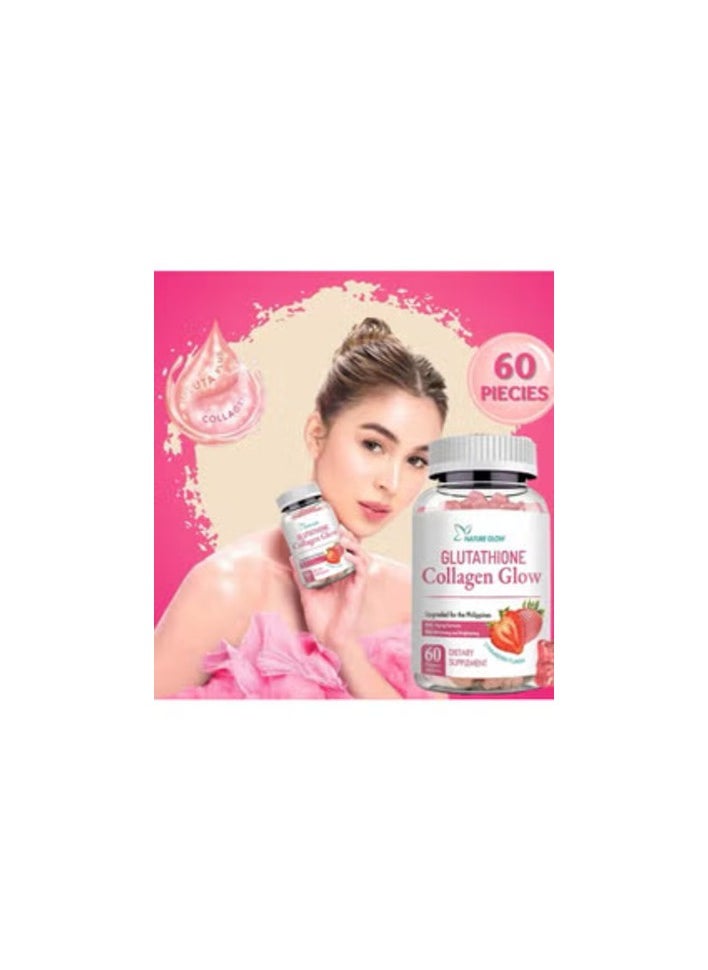 NATURE GLOW Collagen Glow Anti-Aging Skin Whitening Vitamins Strawberry Flavor  - Image 2
