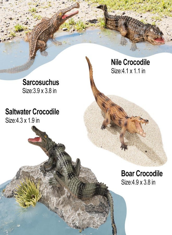 THINKBAY 10PCS Crocodile Toys, Realistic Alligator Animal Toys for Kids, Include White Caiman, Crocodile, Alligator Figurines Cake Toppers Birthday Gift Party Favors for Boy - Image 3
