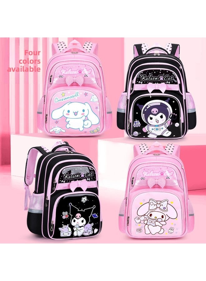 Kuromi Schoolbag Primary School Girl 1-3 Grade 6 One To Three Children Sanrio Schools Bags-Color:Pink-Yugui Dog ] - Image 3