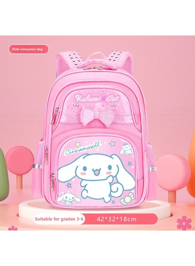 Kuromi Schoolbag Primary School Girl 1-3 Grade 6 One To Three Children Sanrio Schools Bags-Color:Pink-Yugui Dog ] - Image 1