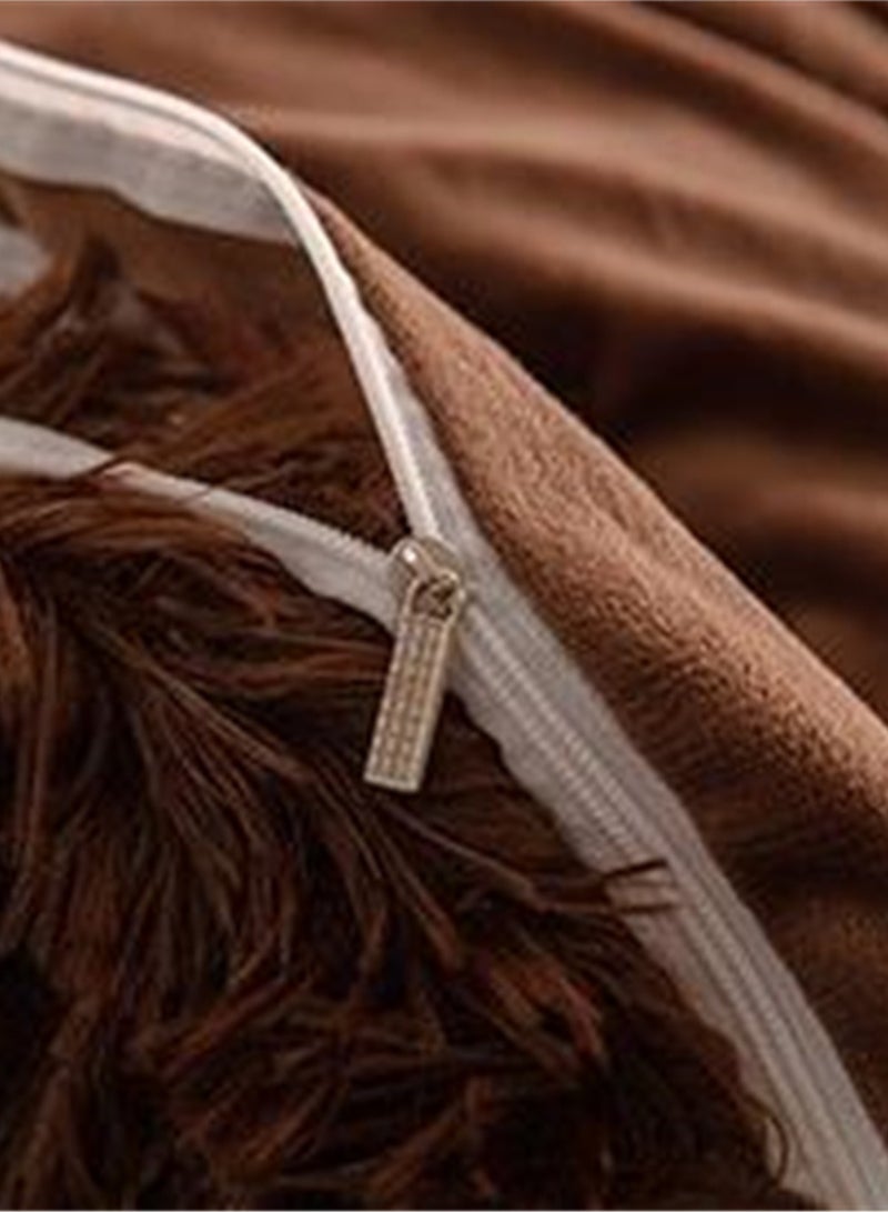 4pcs bedding set 2 pillowcases 1 quilt cover 1 bed sheet four-piece set with creative and fashionable styling warm mink plush  - Image 3