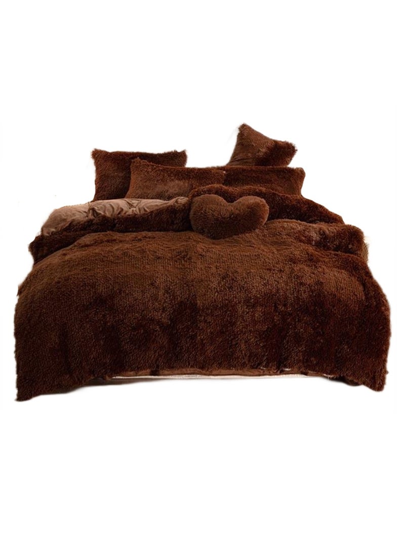 4pcs bedding set 2 pillowcases 1 quilt cover 1 bed sheet four-piece set with creative and fashionable styling warm mink plush  - Image 1