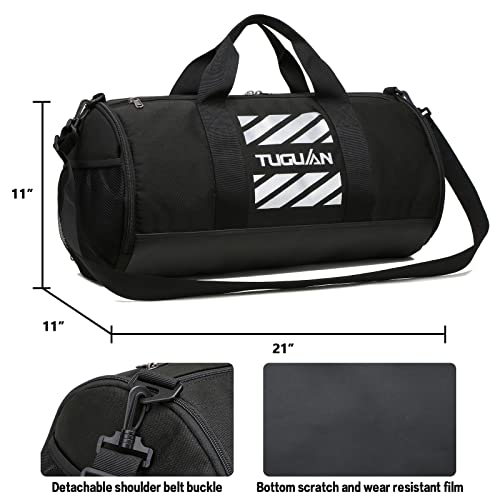 TUGUAN Gym Bag for Men Women with Wet Pocket & Shoe Compartment Travel Duffle Bag Man Sport Basketball Football Bag Weekend Overnight Duffel Bag Gym Tote bag 40L, Black - Image 5
