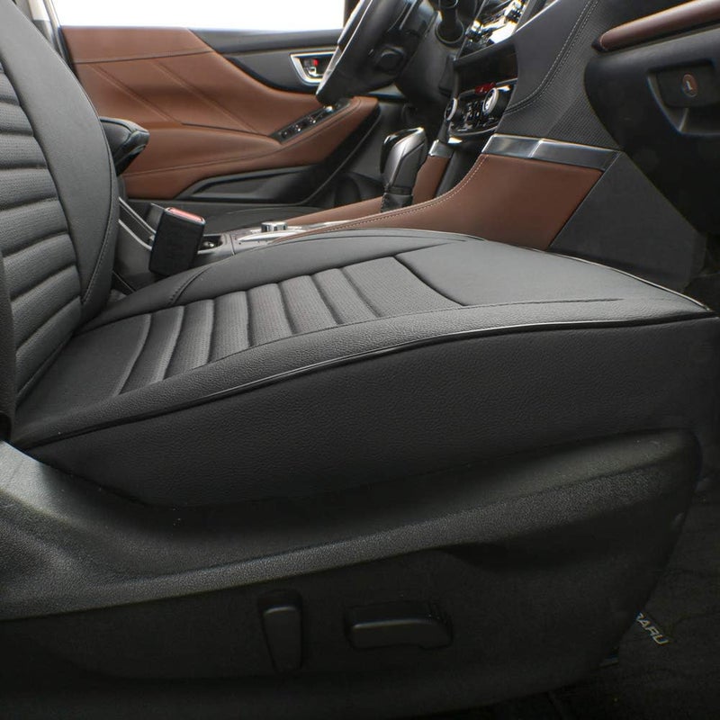 EKR Custom Fit Full Set Car Seat Covers for Subaru Crosstrek 2018-2021 - Black Leatherette - Image 2