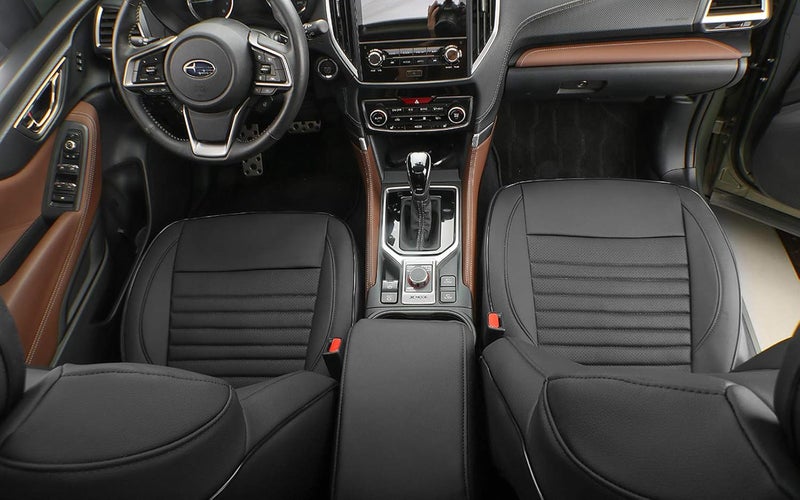 EKR Custom Fit Full Set Car Seat Covers for Subaru Crosstrek 2018-2021 - Black Leatherette - Image 3