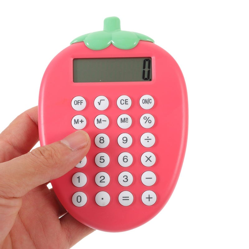Cartoon Strawberry Solar Calculator Creative Office Student Electronic Portable - Image 3