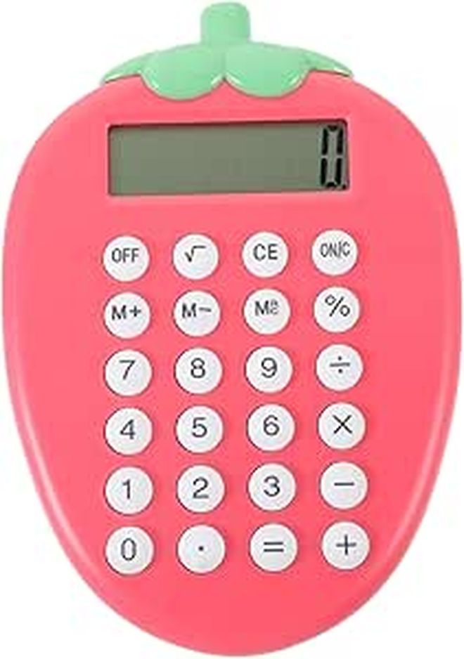 Cartoon Strawberry Solar Calculator Creative Office Student Electronic Portable - Image 1