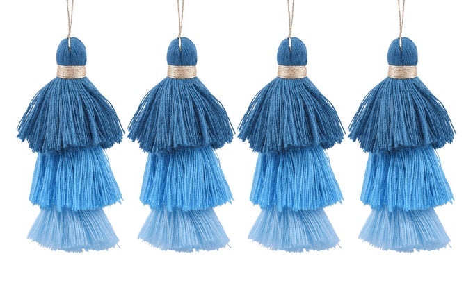 BULK 20PCS TRILAYERED TASSELS WITH HANGING LOOP FOR JEWELRY MAKING CLOTHING