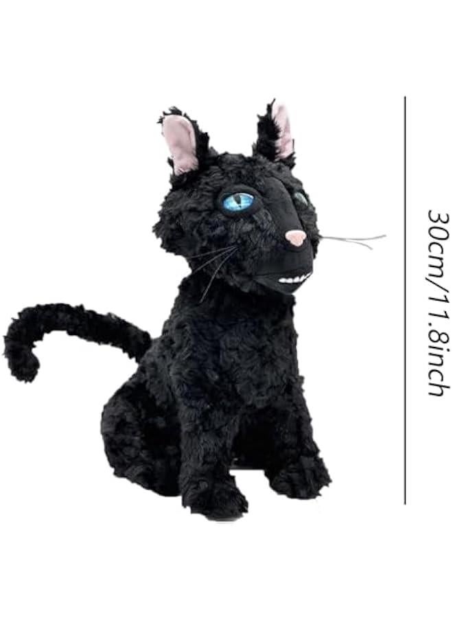 11.8 inches Coralines Cat Plush Toy, The Cat Monster Stuffed Animal Pillow Doll, Black Cat Plushes Gift for Fans Boys and Girls  - Image 2