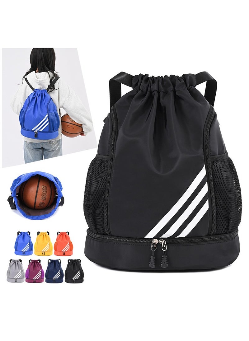 NIBEMINENT - Waterproof Basketball Football Bundle Pocket Pull Rope Backpack Light Folding Travel Sports Easy Backpack Fitness Outdoors - Image 1