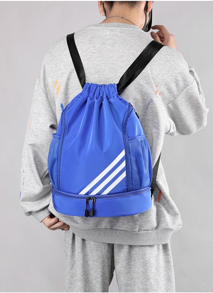 NIBEMINENT - Waterproof Basketball Football Bundle Pocket Pull Rope Backpack Light Folding Travel Sports Easy Backpack Fitness Outdoors - Image 1