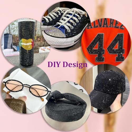 TINKRSTUFF 16000Pcs Resin Jelly Rhinestones for Crafting, Black Rhinestones Flatback Gems, Bedazzling Crystal with 3Pcs 10ml B7000 Jewelry Glue for DIY Crafts Clothing Tumblers Shoes Fabric Nail Art - Image 4