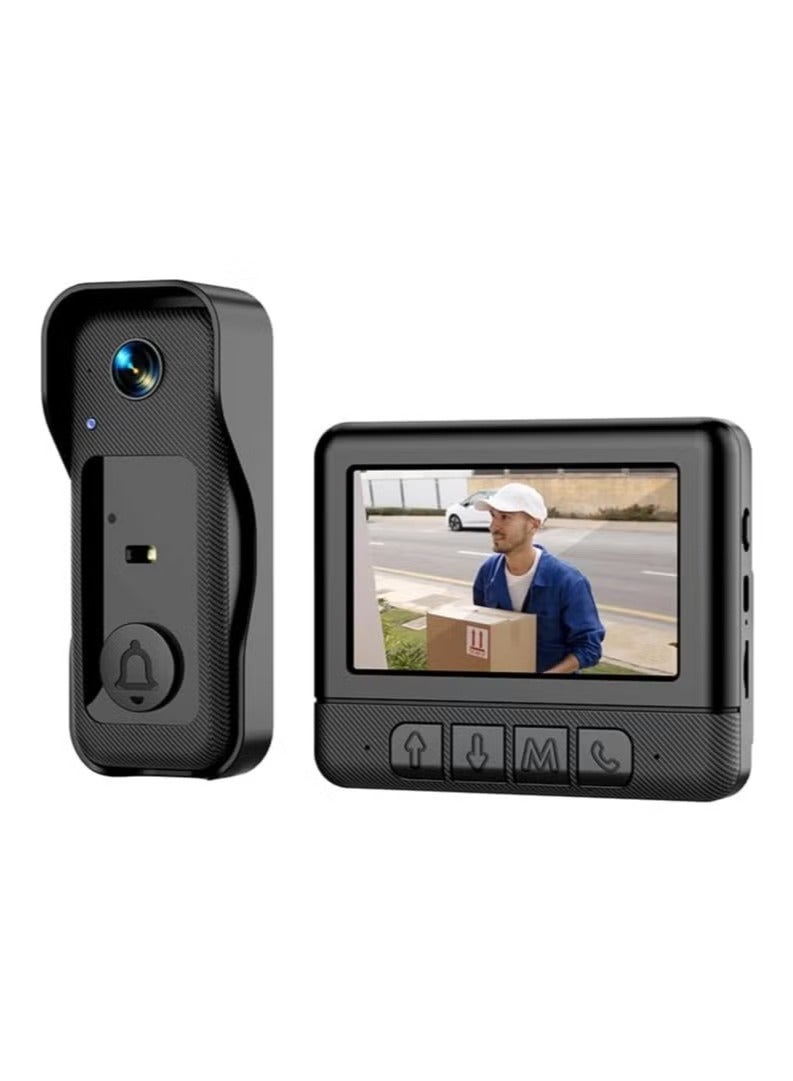 Video Doorbell with Monitor – Non-WIFI, Two-Way Audio, Live Screen - Image 1