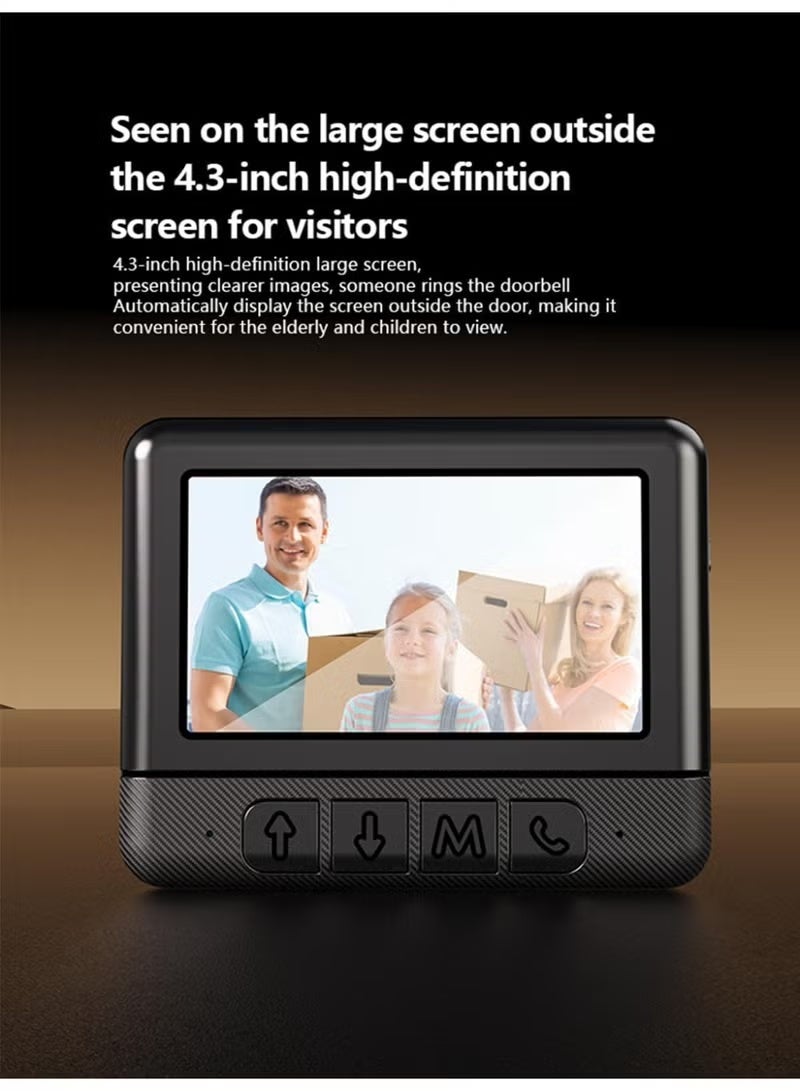 Video Doorbell with Monitor – Non-WIFI, Two-Way Audio, Live Screen - Image 2