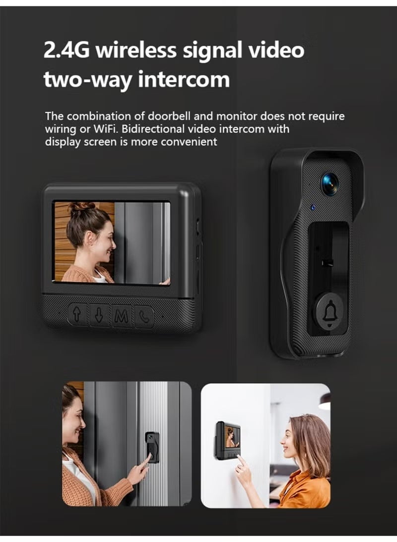 Video Doorbell with Monitor – Non-WIFI, Two-Way Audio, Live Screen - Image 4