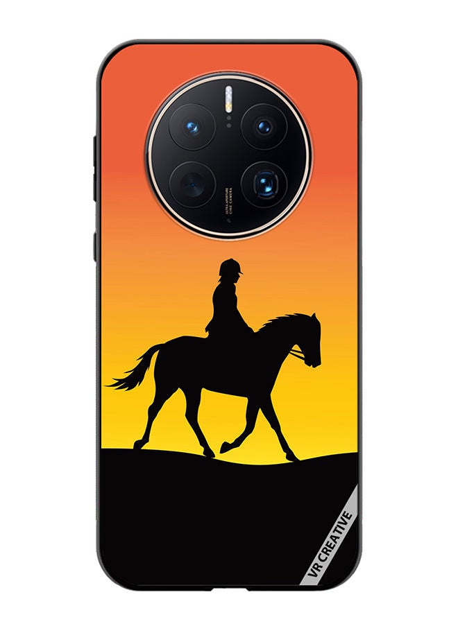 VR CREATIVE Protective Case Cover For Huawei Mate 50 Pro Horse Man Silhouette Design Multicolour - Image 1