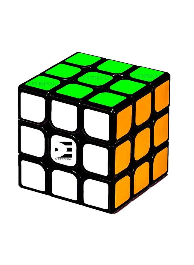 D ETERNAL Cube 3x3x3 High Speed Cube 3x3 Magic Speed Cubic Puzzle Game for Kids Boys & Girls,Black, Multicolor (Cubo 3x3 Black(Non Magnetic)) - Image 1