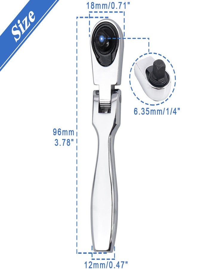 Wolfride 2 in 1 Flexible Head Ratchet Wrench, 1/4" Drive 72 Teeth Quick Release Ratchet Wrench Torques Socket Spanner Ratcheting Combination Wrench - Image 2