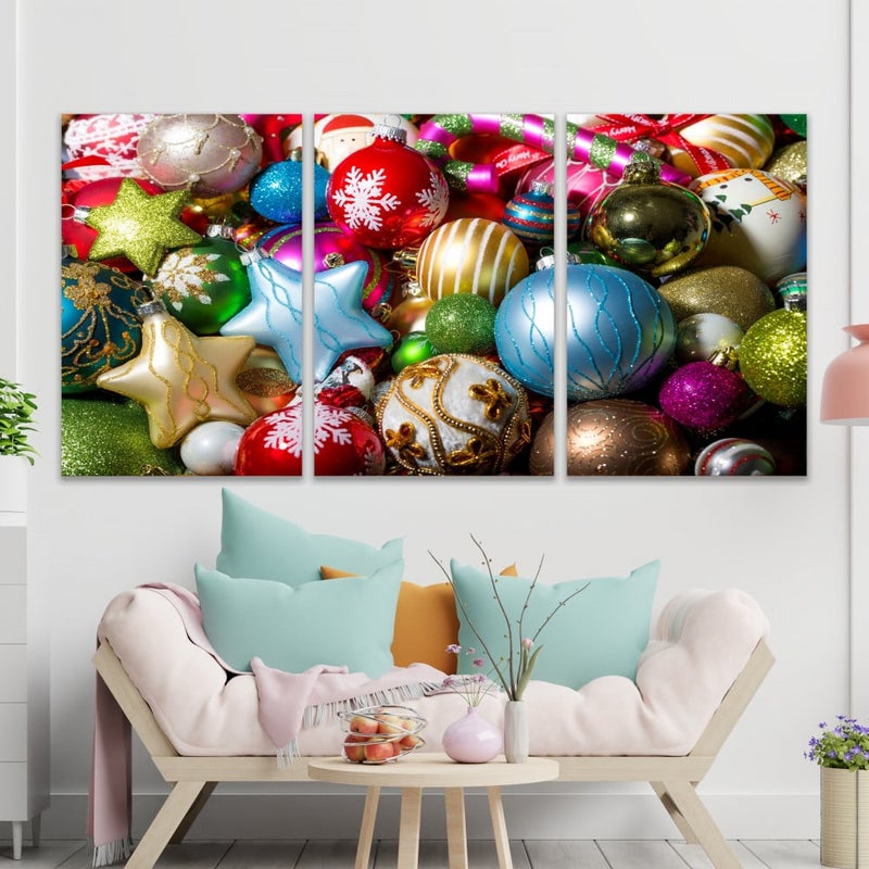 Marktna Three luxurious modern canvas prints with a hollow frame, measuring (90×40), three pieces - Image 1