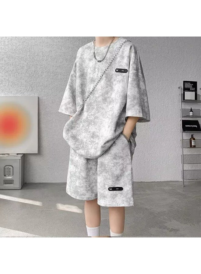 عام طقم تيشيرت وشورت رجالي كاجوال؛ طقم رياضي رجالي - Image 3