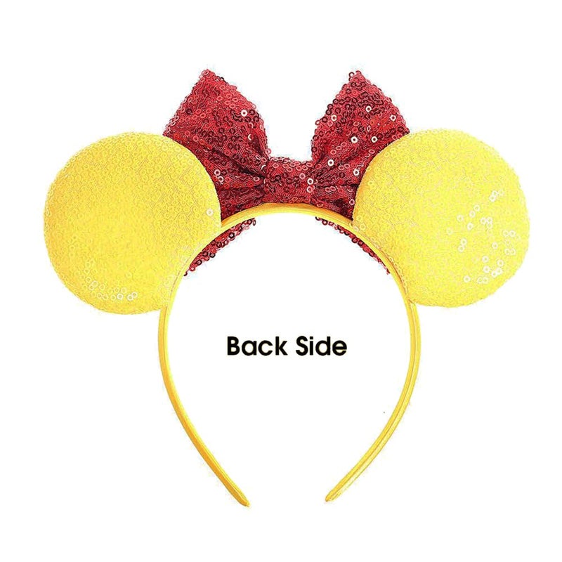 BPNHNA Bee Mouse Ears Headband Sequin Bow Hairband Honey Hair Hoop Costume Headwear for Women Girls Party Cosplay - Image 3