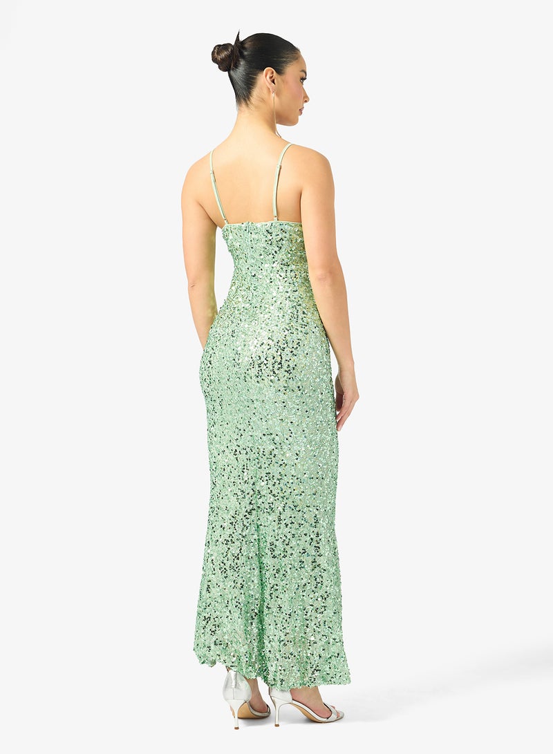 جينجر فستان سهرة بحزام مزين بالخرز - Image 2