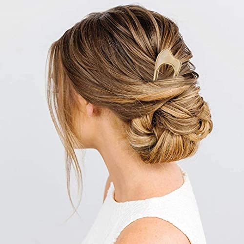 FRDTLUTHW U-Shaped Hair Pins Metal Vintage Hair Sticks French Hair Pin Hairstyle Chignon for Women, 2PCS-Style 1 - Image 5