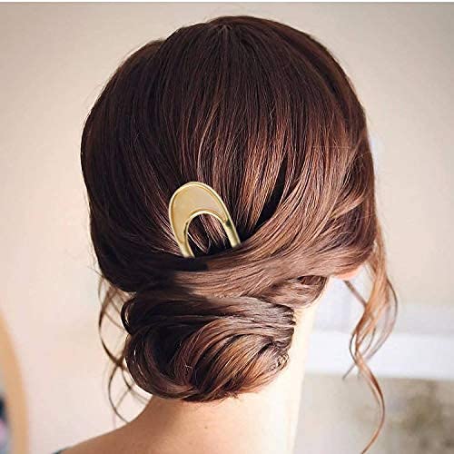 FRDTLUTHW U-Shaped Hair Pins Metal Vintage Hair Sticks French Hair Pin Hairstyle Chignon for Women, 2PCS-Style 1 - Image 4