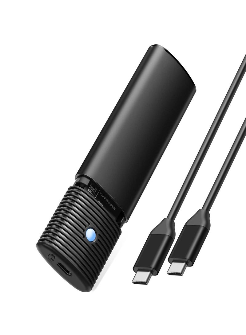 M2 NVMe SATA SSD Enclosure Adapter Tool Free, USB C 3.2 Gen 2 10Gbps NVME, 5Gbps NGFF SATA PCIe M Key or B M Key  2230 2242 2260 2280, Aluminum External M2 Reader Support UASP Trim  PWDM2 - Image 1