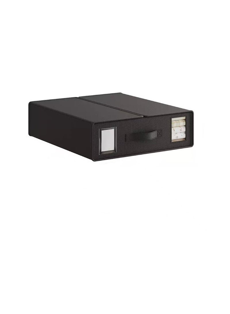 Beauenty Bed Sheet Organizer,Foldable Sheet Set Organizer with Visible Window  Label,Bedding Storage Box for Duvet Covers, Blankets  Linens,Sturdy Oxford Fabric, Breathable  Moisture-Proof Closet Organizer(2 - Image 1