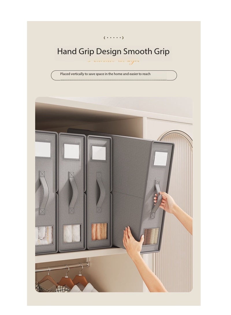 Beauenty Bed Sheet Organizer,Foldable Sheet Set Organizer with Visible Window  Label,Bedding Storage Box for Duvet Covers, Blankets  Linens,Sturdy Oxford Fabric, Breathable  Moisture-Proof Closet Organizer(2 - Image 5