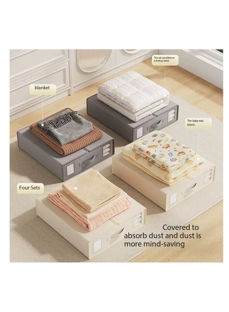 Beauenty Bed Sheet Organizer,Foldable Sheet Set Organizer with Visible Window  Label,Bedding Storage Box for Duvet Covers, Blankets  Linens,Sturdy Oxford Fabric, Breathable  Moisture-Proof Closet Organizer(2 - Image 4