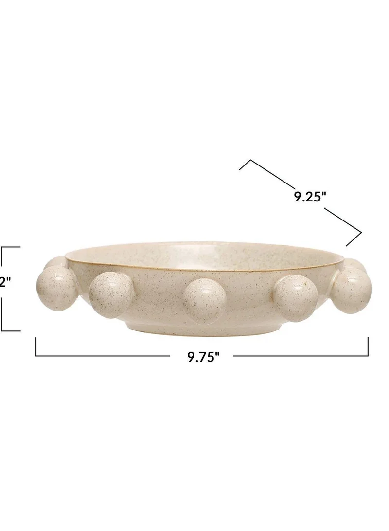 The Saffron Souk Orbs Bowl | Artistic Centerpiece for Every Occasion - Stoneware