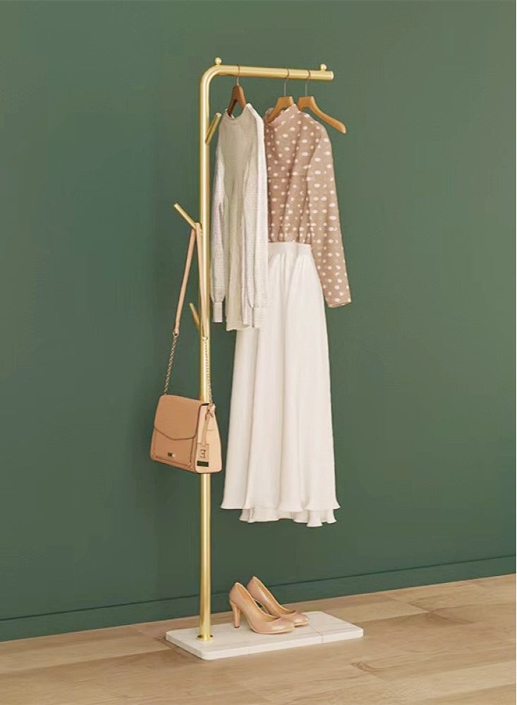 Kutis 1-Piece Clothes Organizer and Metal Stand Gold/White 40x25x170 cm - Image 1