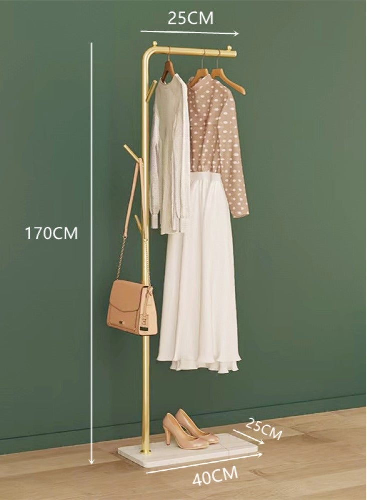 Kutis 1-Piece Clothes Organizer and Metal Stand Gold/White 40x25x170 cm - Image 4