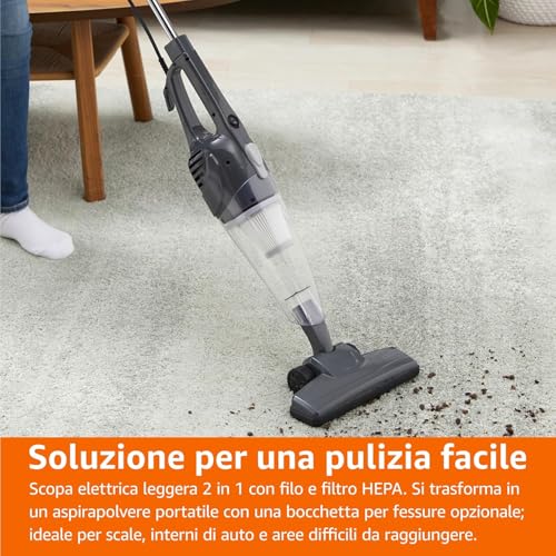 R RUNILEX Lightweight Handheld Vacuum Cleaner 600W Vertical 2-in-1 Stick Dry Vacuuming 6.5 kPa Suction Power, Bagless, Black Ideal for Office and Home - Image 3