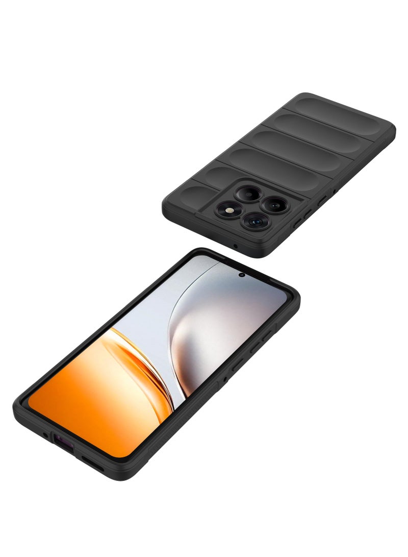 for Motorola Edge 60 Pro 5G Case Cover, Heavy Duty 4D Striped Pattern Sensory Soft Silicone Full Portection Shockproof Phone Case for Motorola Edge 60 Pro 5G, Black - Image 2