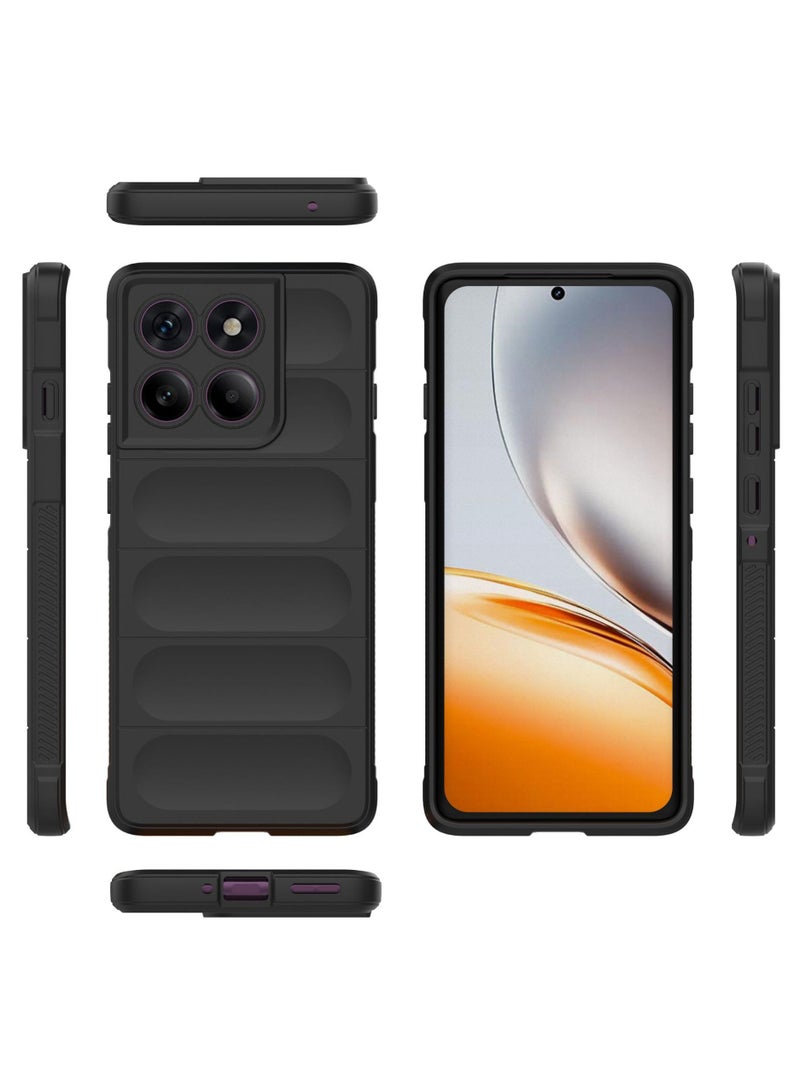 for Motorola Edge 60 Pro 5G Case Cover, Heavy Duty 4D Striped Pattern Sensory Soft Silicone Full Portection Shockproof Phone Case for Motorola Edge 60 Pro 5G, Black - Image 1