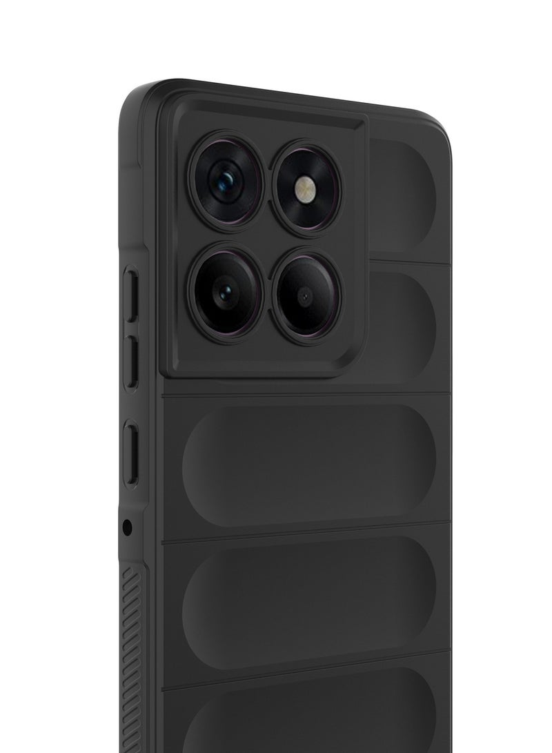 for Motorola Edge 60 Pro 5G Case Cover, Heavy Duty 4D Striped Pattern Sensory Soft Silicone Full Portection Shockproof Phone Case for Motorola Edge 60 Pro 5G, Black - Image 3