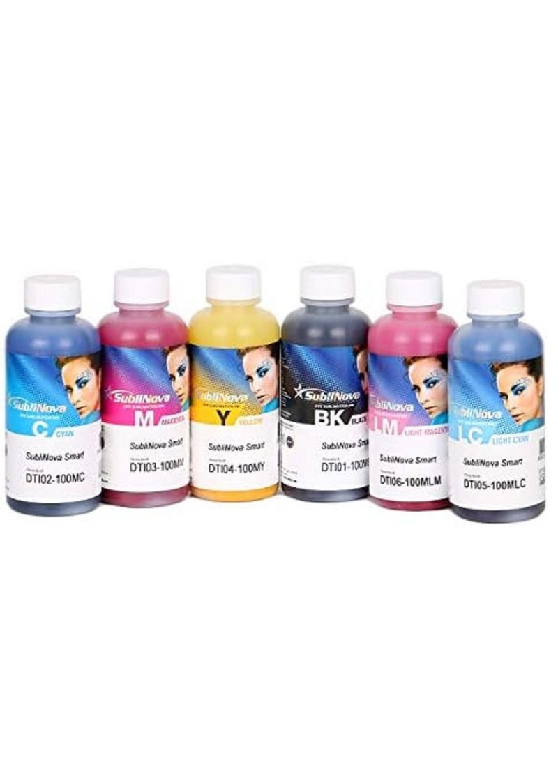 InkTec - Subli Nova 6 X 100ml Sublimation Ink, High Density Professional Dye Sublimation Refill Inks Made in Korea,(for CISS). for Inkjet Printers, Heat Transfer on Mugs, t-Shirts, Phone Case etc. (6 Colors) - Image 1