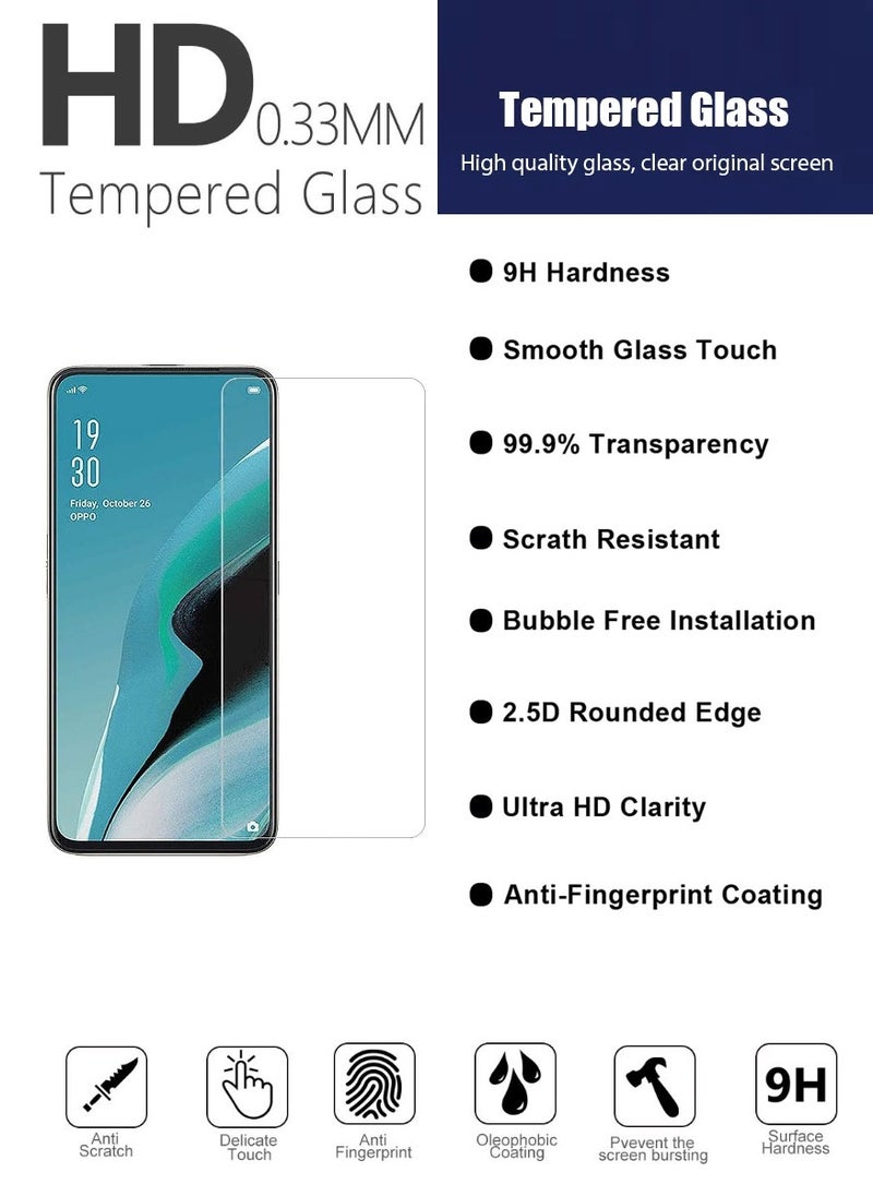 Tempered Glass Screen Protector Clear Designed For Oppo Reno2 Full Screen Coverage And Bubble Free
