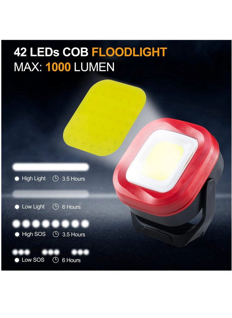 Generic LED Work Light, 42 LEDs 1000 LM Rechargeable Lights Portable Magnetic Flashlight Inspection Light for Outdoor Camping Hiking Emergency,Car Repairing and Waterproof Job Site Lighting-2400mAh ,1PCS  - Image 2