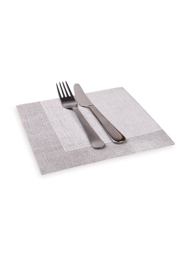 Restaurantware Luxenap Air Laid Dinner Napkins - Soft and Durable 16" x 16" White with Grey Thread Paper Napkins - Disposable and Recyclable - 25-CT  - Image 2