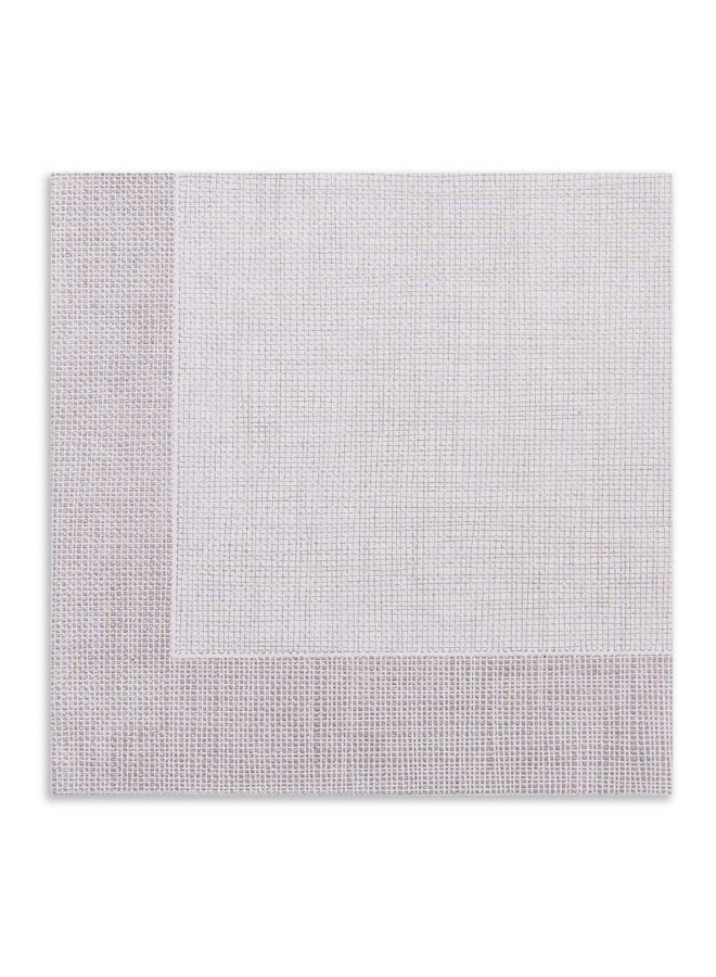 Restaurantware Luxenap Air Laid Dinner Napkins - Soft and Durable 16" x 16" White with Grey Thread Paper Napkins - Disposable and Recyclable - 25-CT  - Image 1