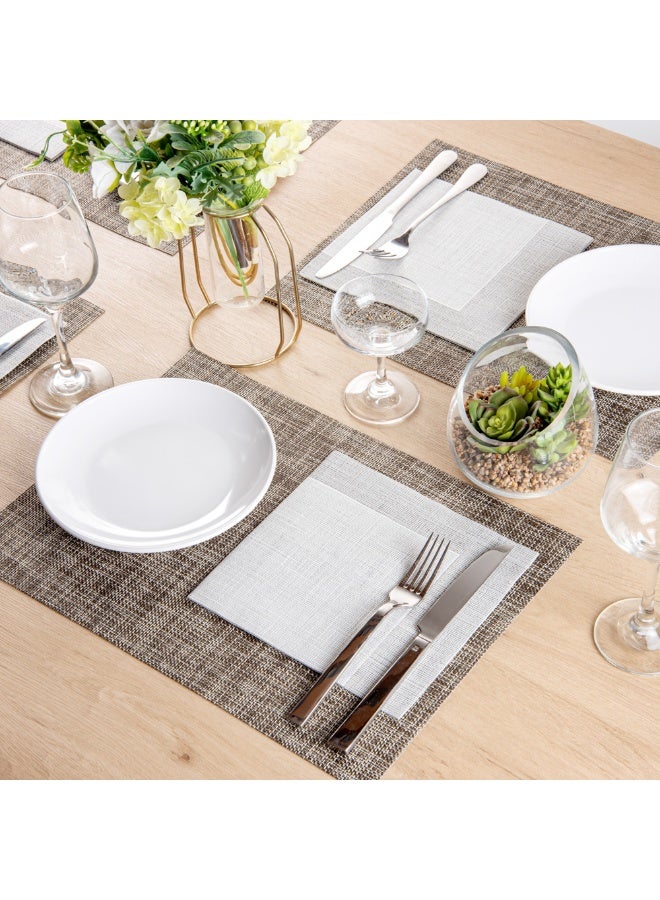 Restaurantware Luxenap Air Laid Dinner Napkins - Soft and Durable 16" x 16" White with Grey Thread Paper Napkins - Disposable and Recyclable - 25-CT  - Image 4